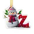 thumbnail image 1 of Mivyn Snowman Christmas Ornaments,3" Personalized Letter Ornaments for Christmas Tree, 2D Initial Ornament, Letter Ornament for DIY Hanging Xmas Decor, Gift for Family Friends, 1 of 8