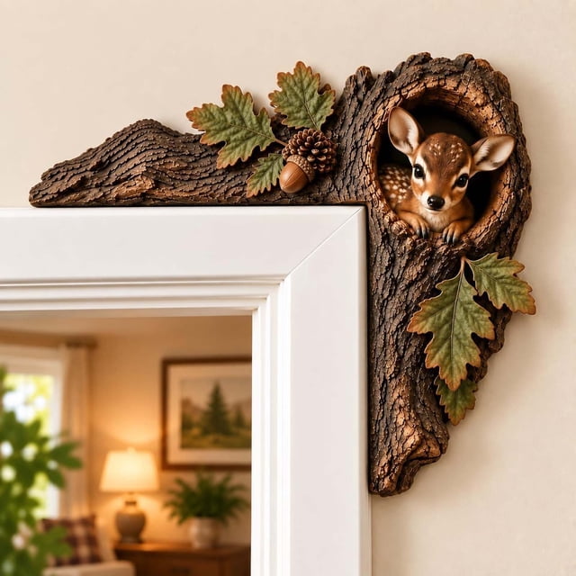 Mivyn Woodland Animal Wooden Door Topper Frame Sign, 8