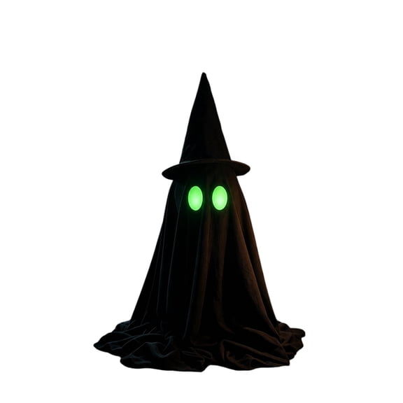 Miwamany 1pc Glow In The Dark Hooded Ghost Resin Tabletop Figurine, Faceless Mysterious Spooky Mini Statue, Battery Free Mantel Shelf Decor for Family Party Scene