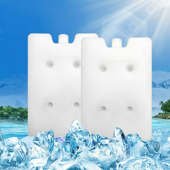 Miwamany 2pc Reusable Ice Packs for Coolers,Long Lasting Cold Freezer Packs for Lunch Bags and Beach Totes,Slim Design Portable Cooler Accessory for Camping,Travel,and Keeping Food Fresh All Day