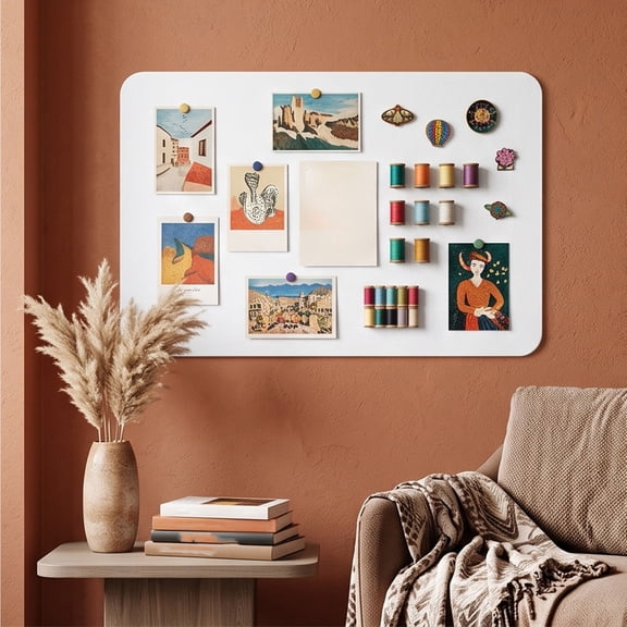 Miwamany 60x40cm Rectangle Felt Bulletin Board, Punch-Free Photo Display Pin Board, Soft Reusable Wall Message Board with Matching Thumbtacks for Bedroom Office Dorm Decor