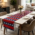 thumbnail image 1 of Miwamany Anniversary of Independence Day Table Runner, Star-Printed American Style Linen Table Runner, Patriotic Dining Decor for Home Kitchen Coffee Table, 1 of 6