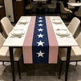 thumbnail image 1 of Miwamany Anniversary of Independence Day Table Runner, Star-Printed American Style Linen Table Runner, Patriotic Dining Decor for Home Kitchen Coffee Table, 1 of 6