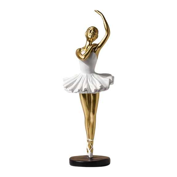 Miwamany Ballerina Girl Resin Decoration, Heartfelt Home Room Art Sculpture, Elegant Ballet Dancer Ornament for Teen Girls Birthday Gift Bedroom Living Room Bookshelf Display