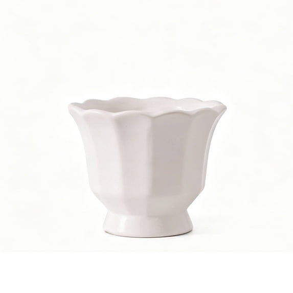 Miwamany Ceramic Mini Flower Pot with Drainage Hole, Cream Style Breathable Planter for s Ferns Small Plants, Desktop Home Office Windowsill Decor (4.36x3.36x3.21in)