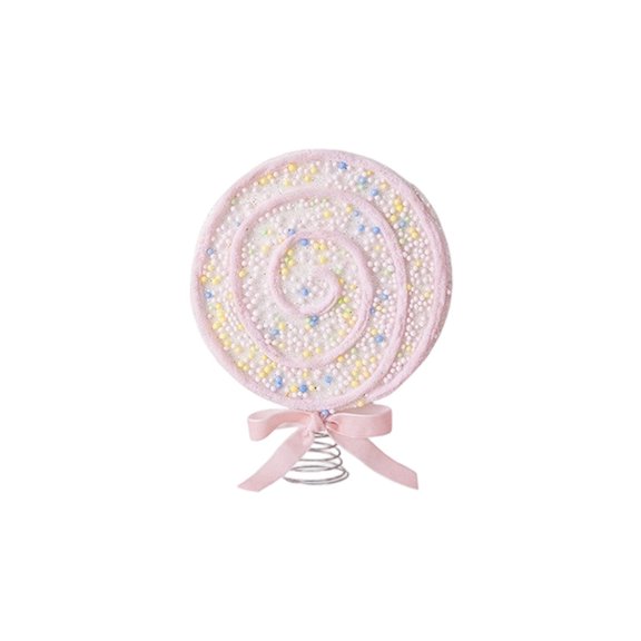 Miwamany Christmas Candy Lollipop Tree Topper, Sparkly Candy Spring Tree Top Ornament with Glitter Finish, Festive Xmas Tree Decor Star Replacement for Holiday Party Indoor Decoration (11.02in)