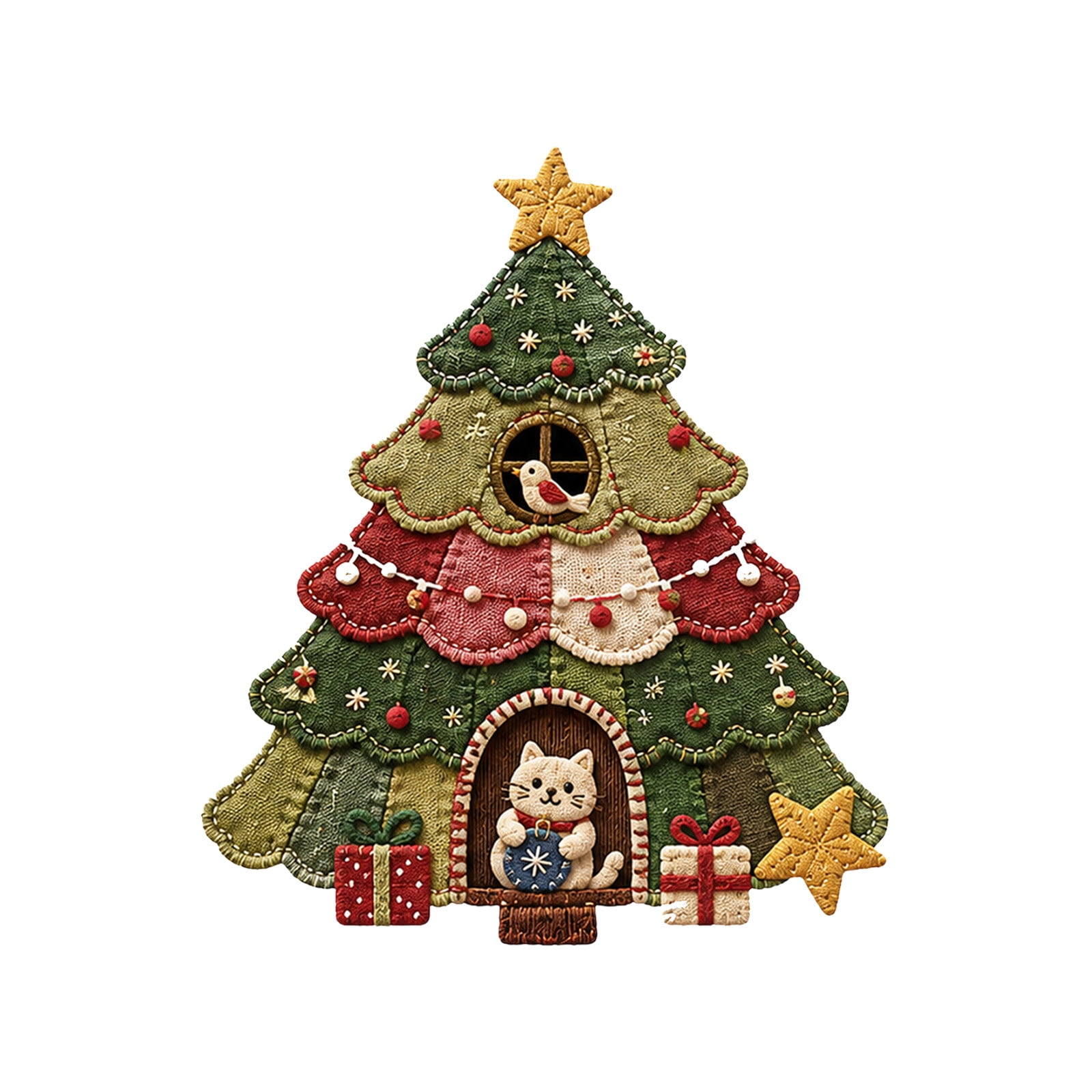 Miwamany Christmas Decorations Indoor Outdoor, Fabric Textured Window