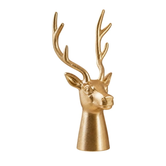 Miwamany Christmas Reindeer Figurine, Gold Resin Deer Head Bust Statue for Tabletop Mantel, Christmas Decorations Indoor, Elegant Holiday Decor