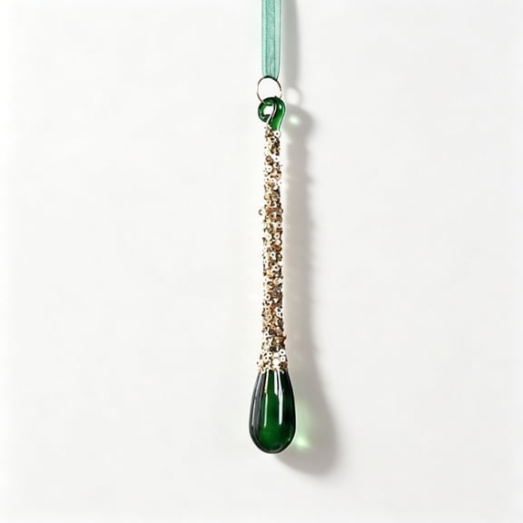 Miwamany Christmas Snowflake Pendant, Dark Green Frosted Gradient Plastic Hanging Ornament 5.51 IN, Holiday Tree Decoration