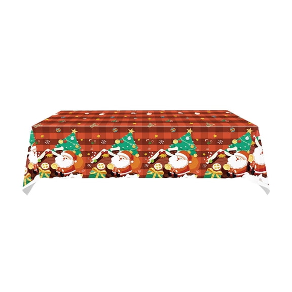 Miwamany Christmas Tablecloth Disposable, 72x54in Holiday Party Table Cover, Christmas Decorations Indoor Outdoor, Dining Table Decor, 1 Pc