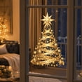 thumbnail image 1 of Miwamany Christmas Window Clings, Golden Ribbon Star Christmas Tree Decals, Reusable Static Cling Stickers for Glass Door Window, Christmas Decorations Indoor, 17.7 Inch, 1 of 7