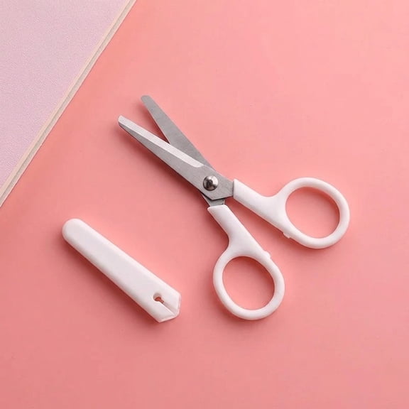 Miwamany Cute Mini Scissors Children with Protective Case Paper Cutter Scissors Student Portable Stationery Handmade Craft Art Supplies for School