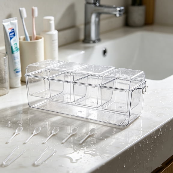 Miwamany Divided Veggie Tray with Lid, Salad Bar Containers for Fridge Organizer,Clear Plastic Food Storage & Seving for Fruit, Vegetable, Snack, Meal Prep