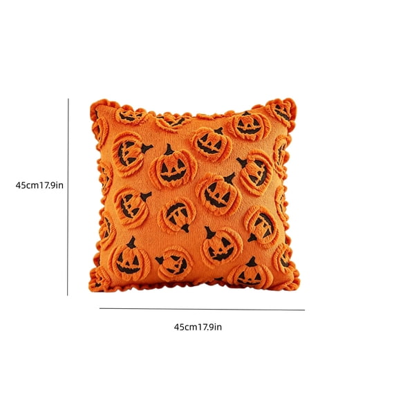Miwamany Fall Pillow Covers,18"x18",Fall Orange Pumpkin Pillow Cases,Soft Faux Fur Wool Couch Cushion for Couch Sofa Bedroom Home Accent Farmhouse Fall Halloween Thanksgiving Decor