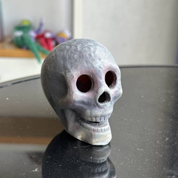 Miwamany Fireproof Ceramic Skull Fire Pit Decoration Reusable Halloween Prop for Indoor Outdoor Fireplace Bonfire Party Spooky Home Decor