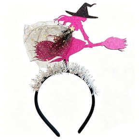Miwamany Funny Halloween Witch Headband, Spooky Party Holiday Hair Accessories for Women Girls, Non Woven Fabric Cute Bat Costume Hair Clips for Cosplay Trick or Treat Dress Up Photo Props
