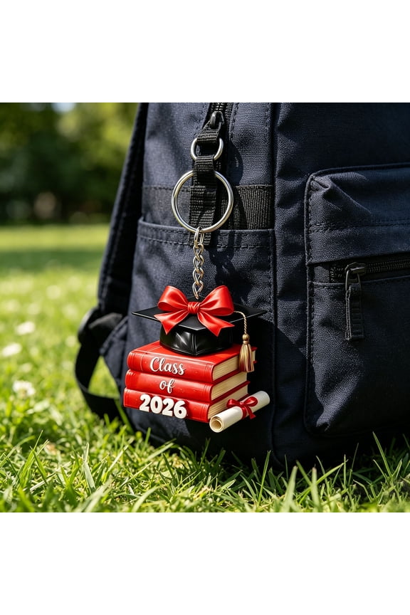 Graduation Book Stack Keychain, Acrylic Graduate Keyring Keepsake, Ceremony Gift Charm for Graduates Alumni Graduation Celebration Memorabilia
