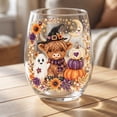 thumbnail image 1 of Miwamany Halloween 2D Ghost Wine Glass, Stemless Clear Tumbler with Witch Pumpkin Sticker, Spooky Fall Themed Cup for Cocktail Party Home Decor, 1 of 7