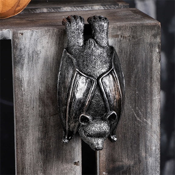 Miwamany Halloween Bat Wall Door Hanging Ornaments, Resin Spooky Vampire Decor Figurines, Gothic Gothic Style Indoor Outdoor Decor for Home Porch Party Decoration (4.33x2.36in)