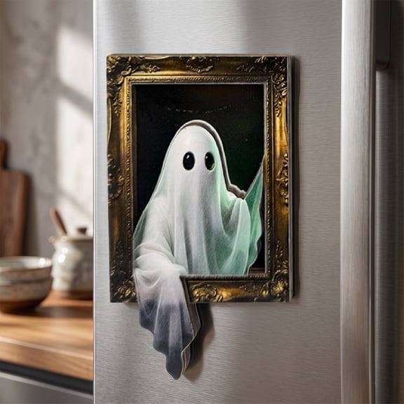 Miwamany Halloween Fridge Magnets, Magnetic Wooden Pumpkin Ghost Decor, Cute Kitchen Appliance Stickers for Home Party Supplies Halloween Decor