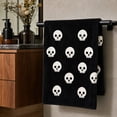 thumbnail image 1 of Miwamany Halloween Skull Hand Towel, Black White Skeleton Decorative Towel, Soft Absorbent Kitchen Bathroom Hand Towel, Spooky Home Indoor Decoration Supplies, 23.6x15.7 inch, 1 of 7
