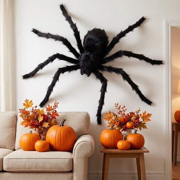 Miwamany Halloween Voice Control Spider Toy, Automatic Climbing Arachnid with Sound Sensor, Battery Operated Interactive Scary Prop for Indoor Home School Bar Party Decoration (29.53x29.53x7.87in)
