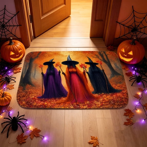 Miwamany Halloween Witches Doormat, 15.7x23.6in Non-Slip Front Door Mat, Spooky Witch Brew Entrance Rug for Indoor Outdoor Porch Patio Party Decor