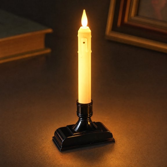 Miwamany Halloween tabletop Black Vintage Candle Holders, Rectangular Plastic Taper Candlestick Base, Gothic Candelabra Decor for Home Party Mantel