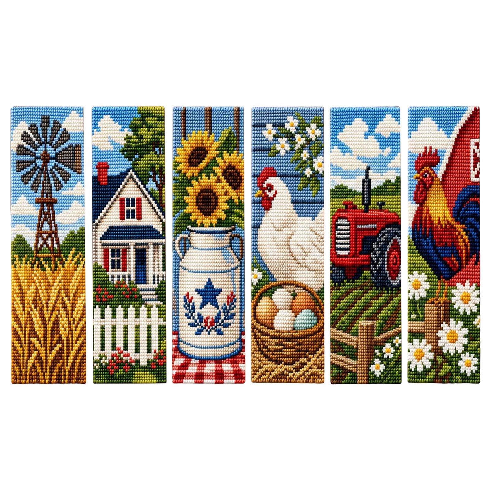 Miwamany Home Decor, DIY Bookmark Kit with 6 Patterns, Embroidery ...