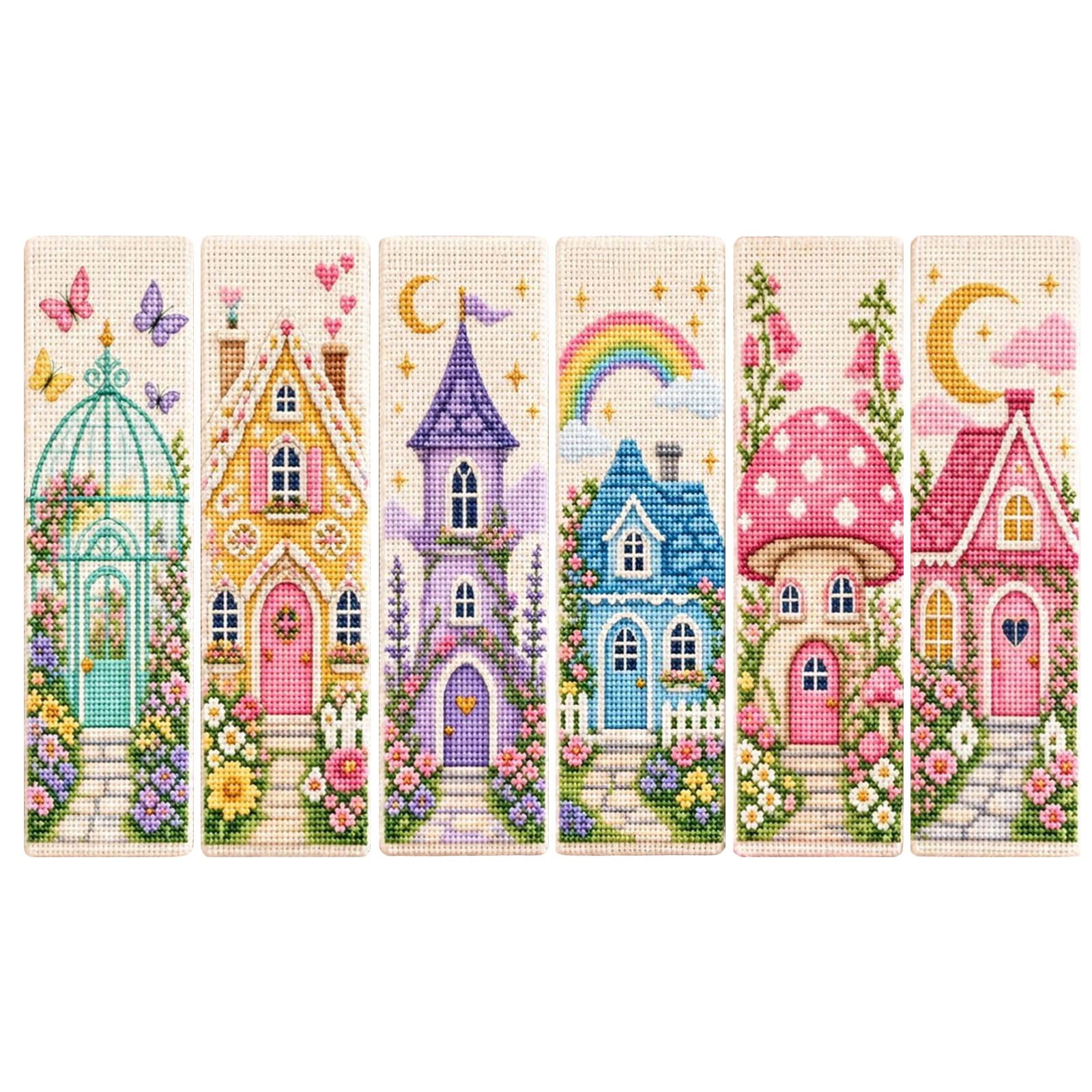 Miwamany Home Decor, DIY Bookmark Kit with 6 Patterns, Embroidery ...
