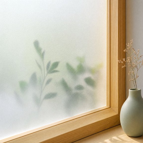 Miwamany Home Decor Window Privacy Film, Frosted Static Cling Glass Sticker for Bathroom, Non Adhesive Light Filtering Opaque Window Cover