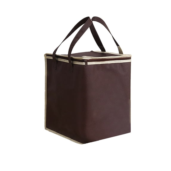 Miwamany Insulated Reusable Grocery Shopping Bags, Foldable Cooler Bag Food Delivery Bags with Hard Bottom Insert and Zippered Top, Stands Upright, Cooler Totes for Hot or Cold Food Transport
