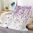 thumbnail image 1 of Miwamany July 4th Party Throw Blanket American USA Flag Day Theme Blue Red Stars Lightweight Throw Blanket for Couch Sofa-Independence Day Collection Plush Fuzzy for Sofa Couch Boys Girls Teens, 1 of 6