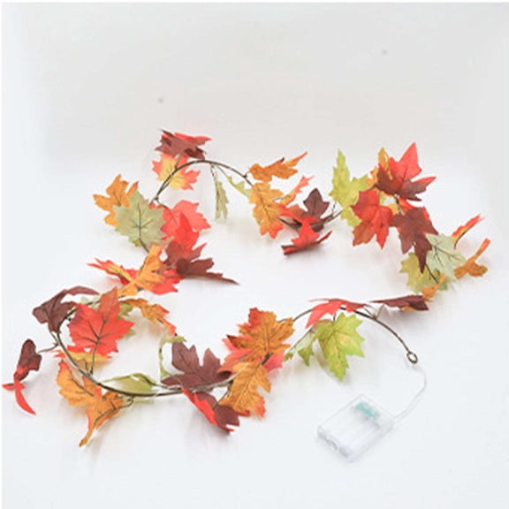 Miwamany LED Maple Leaf Rattan Copper String Lights, Battery Operated Fall Halloween Thanksgiving Harvest Festival Decor, Warm White Fairy Lights for Bedroom Mantel Wall Party Home Decoration