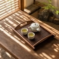 thumbnail image 1 of Miwamany Large Wooden Tray Platter with Handles, Rectangular Solid Wood Serving Board for Snacks Fruit, Decorative Organizer for Living Room Coffee Table Tea Room, 1 of 7