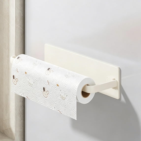 Miwamany Magnetic Paper Towel Rack, No Drill Wall Mount Holder, Plastic Kitchen Wrap Towel Organizer for Refrigerator, Space Saving Storage