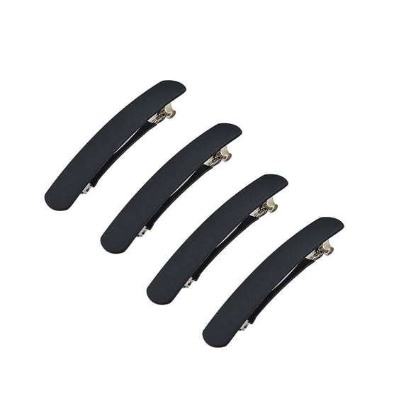 Miwamany Matte Solid Color Hair Barrettes 4 Pack Rectangle Spring Clips, Non-Slip Hair Pins for Thick Thin Hair, Daily Hairstyle Accessories for Women and Girls