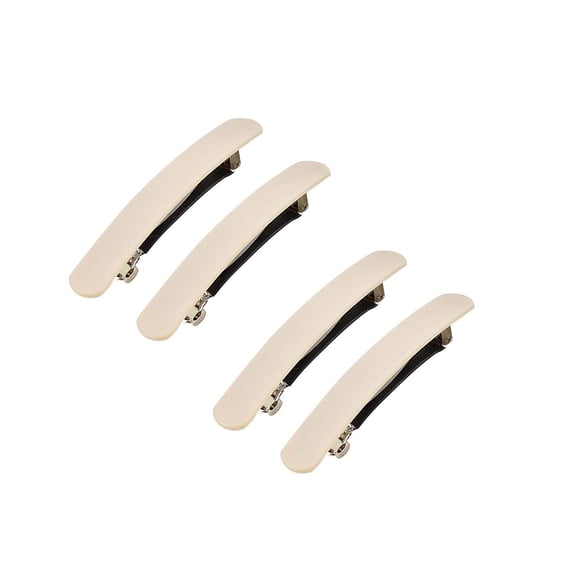Miwamany Matte Solid Color Hair Barrettes 4 Pack Rectangle Spring Clips, Non-Slip Hair Pins for Thick Thin Hair, Daily Hairstyle Accessories for Women and Girls