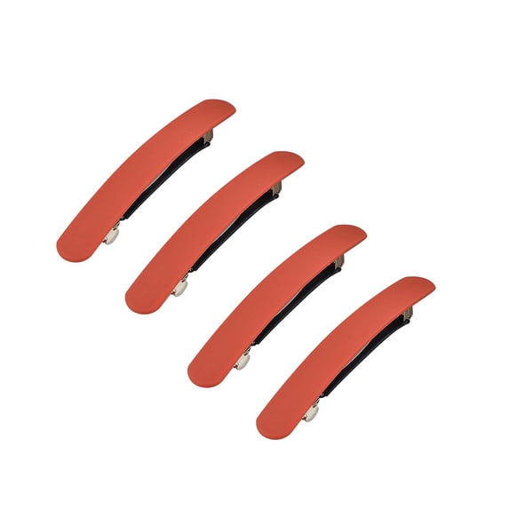 Miwamany Matte Solid Color Hair Barrettes 4 Pack Rectangle Spring Clips, Non-Slip Hair Pins for Thick Thin Hair, Daily Hairstyle Accessories for Women and Girls