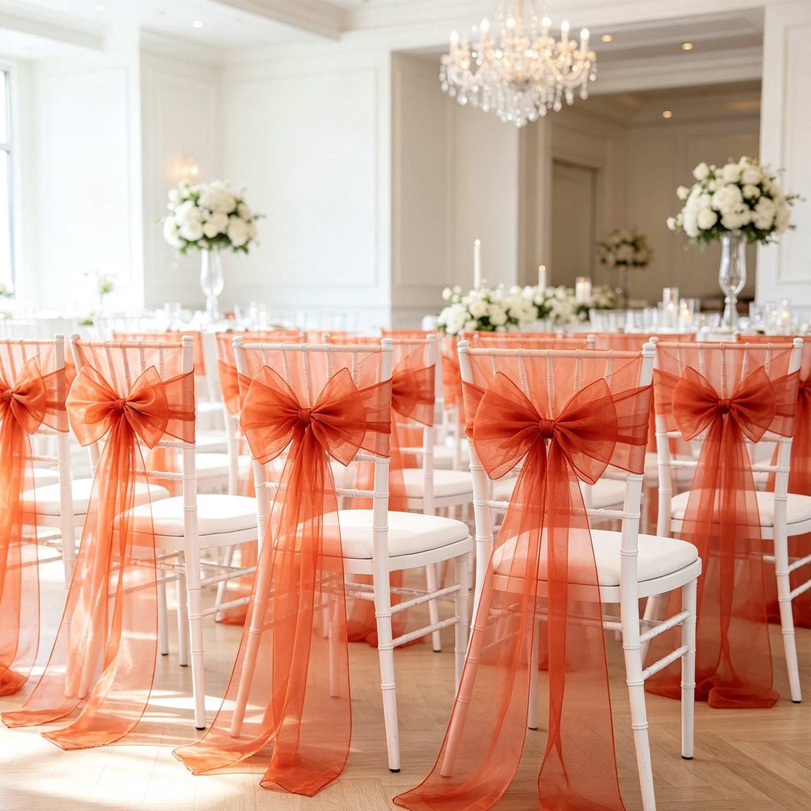 Miwamany Mesh Chair Sashes, 7.8 x 108 IN Sheer Wedding Chair Covers Miwamany Mesh Chair Sashes, 7.8 x 108 IN Sheer Wedding Chair Covers