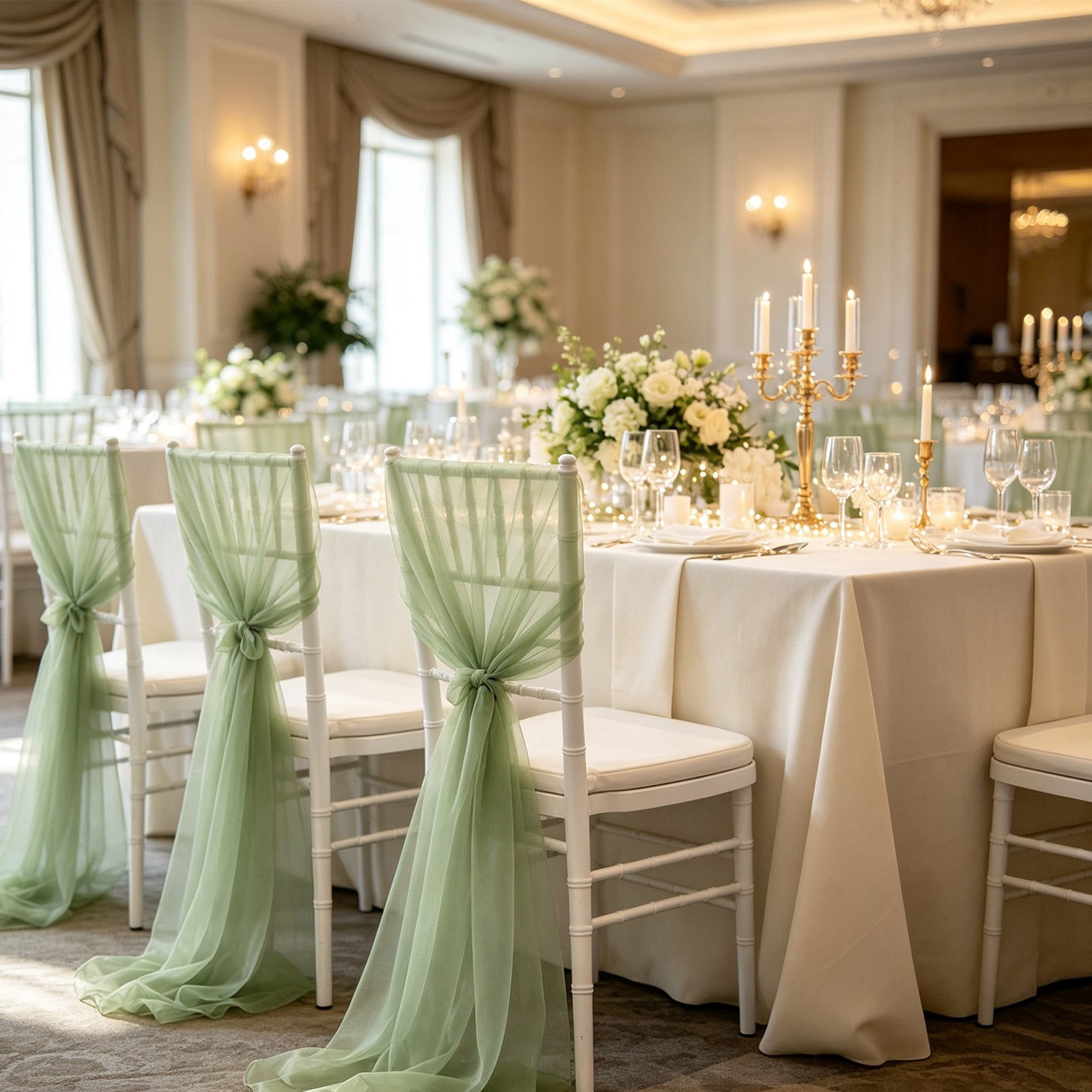 Miwamany Mesh Chair Sashes, 7.8 x 108 IN Sheer Wedding Chair Covers Miwamany Mesh Chair Sashes, 7.8 x 108 IN Sheer Wedding Chair Covers