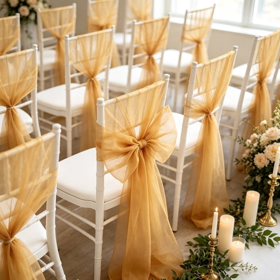 Miwamany Mesh Chair Sashes, 7.8 x 108 IN Sheer Wedding Chair Covers Miwamany Mesh Chair Sashes, 7.8 x 108 IN Sheer Wedding Chair Covers