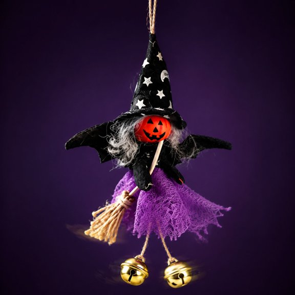 Miwamany Multi Style Witch Devil Ghost Fabric Hanging Ornament Set 1PC Lightweight Reusable Spooky Pendant, Easy Hang Decor for Tree Door Wall Porch Bar Party Indoor Spooky House Layout