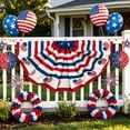 thumbnail image 1 of Miwamany Patriotic Pleated Fan Flag Banner,4th of July Decorations for Outdoor Porch & Railing, Red White & Blue Decor for 4th of July, Memorial Day, Independence Day Decorations, 1 of 6