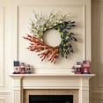 thumbnail image 1 of Miwamany Patriotic Wreaths for Front Door, 4th of July Independence Day Memorial Day Wreath with Red White Blue Flowers, Outdoor Patriotic Door Decor for Home Porch All Seasons Wreaths, 1 of 7