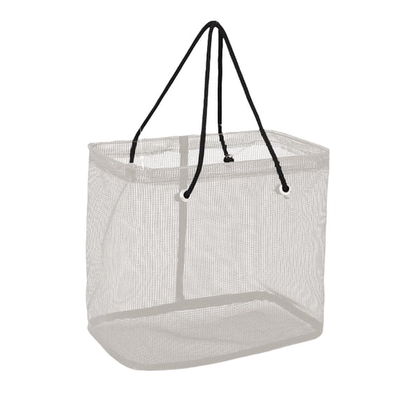 Miwamany Plastic Mesh Snap-Button Wash Bag,Wide Opening Portable Shower Organizer Tote,Handheld Travel Bath Caddy,Beach Toy Storage Net,Reinforced Strap for Gym,Pool,and Camping Essentials