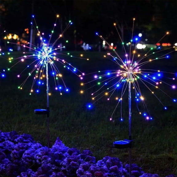 Miwamany Solar Firework Garden Stake Light, Waterproof Fiber Optic Pathway Lights, 27.6In Outdoor Lawn Decor for Yard, Spring Fall, Halloween Outdoor Decor