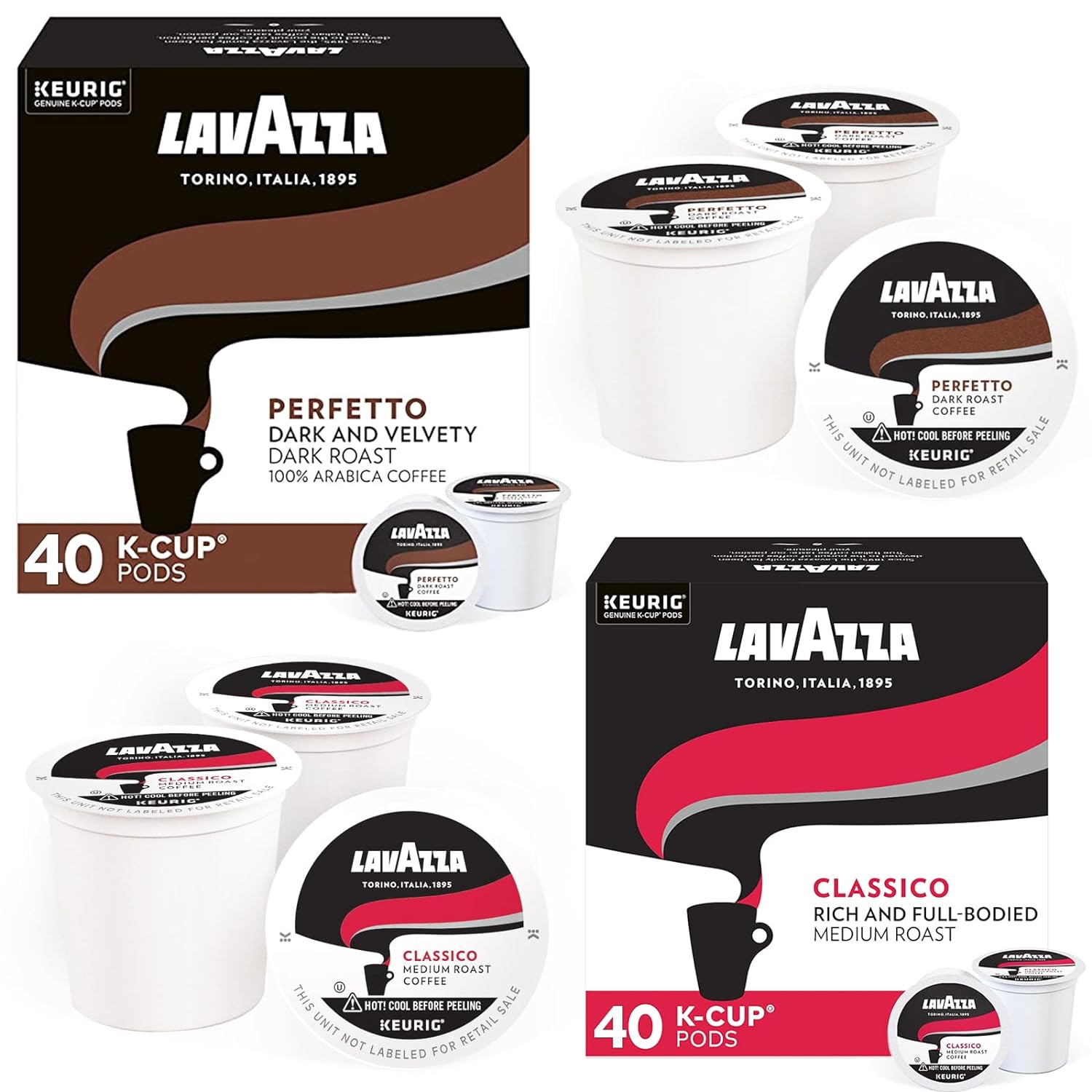 Mix 80 pods Perfetto, 40ea Espresso Cups Arabica Brewers Compatible