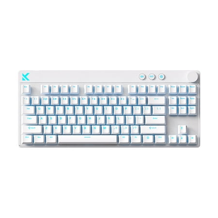 Mix 87 Ultra Gaming Wired Magnetic Switch Mechanical Keyboard – Hall Effect Switches, Hot-Swappable Keys, Custom RGB Lighting, Multi-Function Knob, Low-Latency High-Precision – White