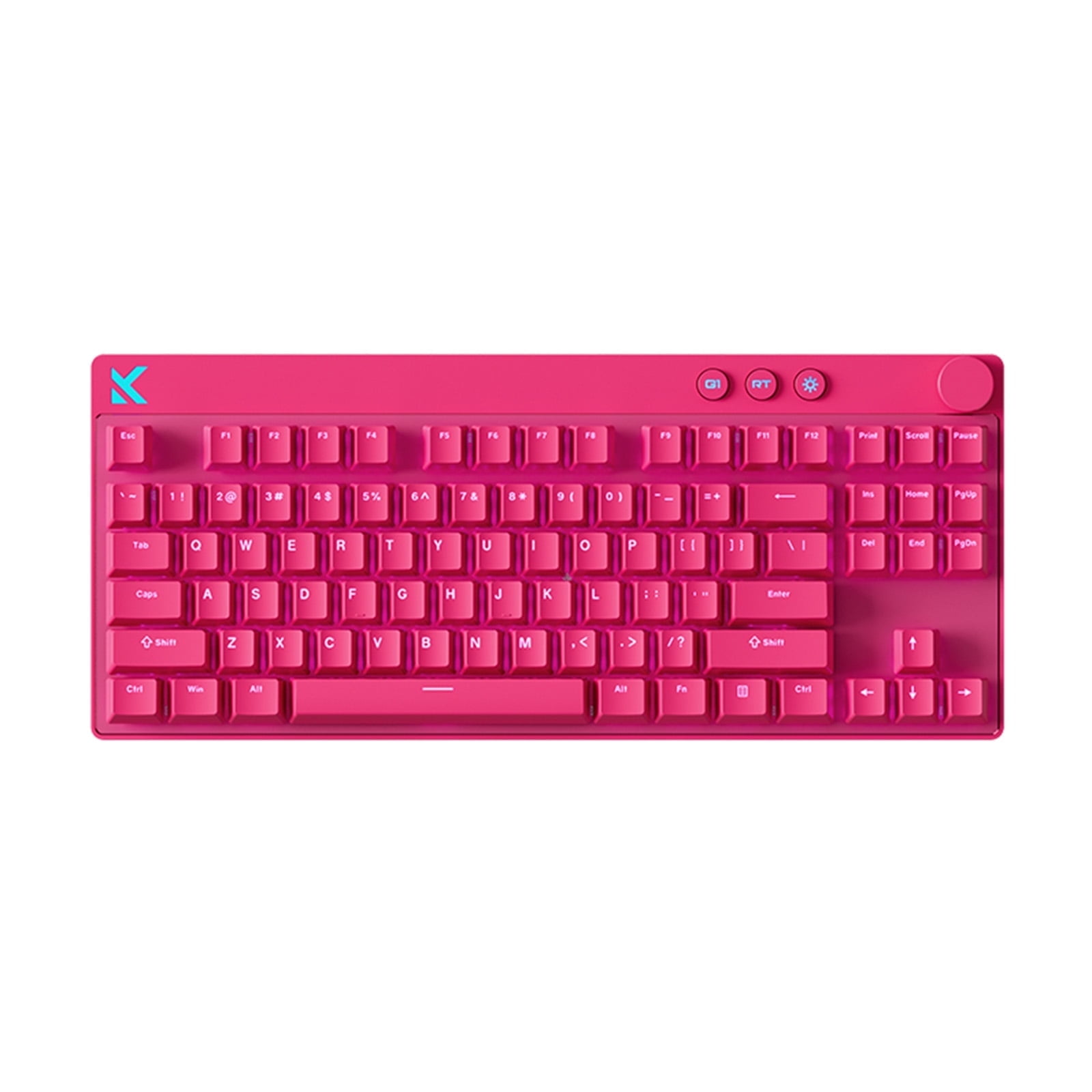 Mix 87 Ultra Gaming Wired Magnetic Switch Mechanical Keyboard – Hall Effect Switches, Hot-Swappable Keys, Custom RGB Lighting, Multi-Function Knob, Low-Latency High-Precision – Dragon Fruit Red